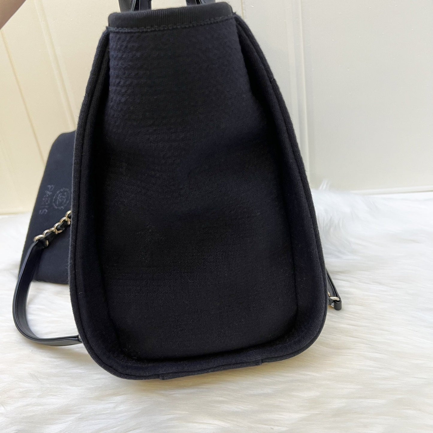 Chanel Medium Deauville Shopping Tote in 24C Black Fabric,black Leather and Lghw ( )