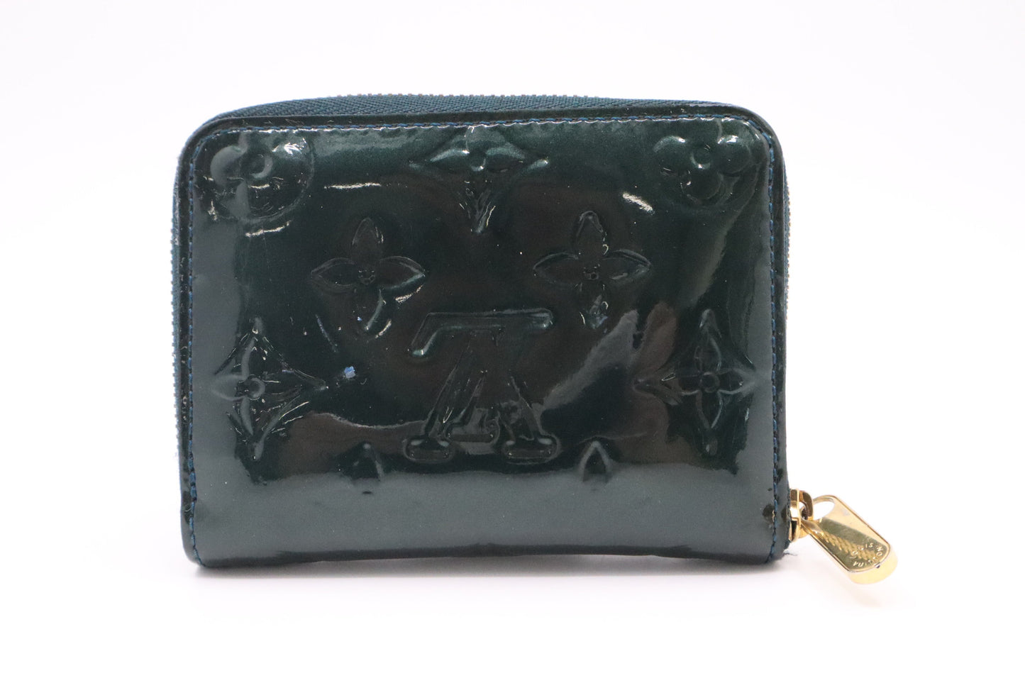Louis Vuitton Zippy Coin Vernis Leather Green Wallet Case