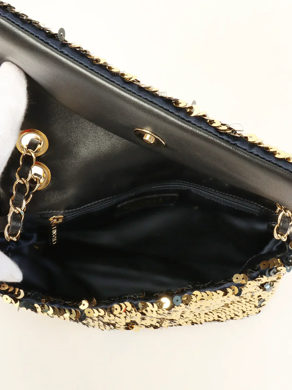 Chanel Around Made Sequin Cc Mark Chain Bag Gold/Black