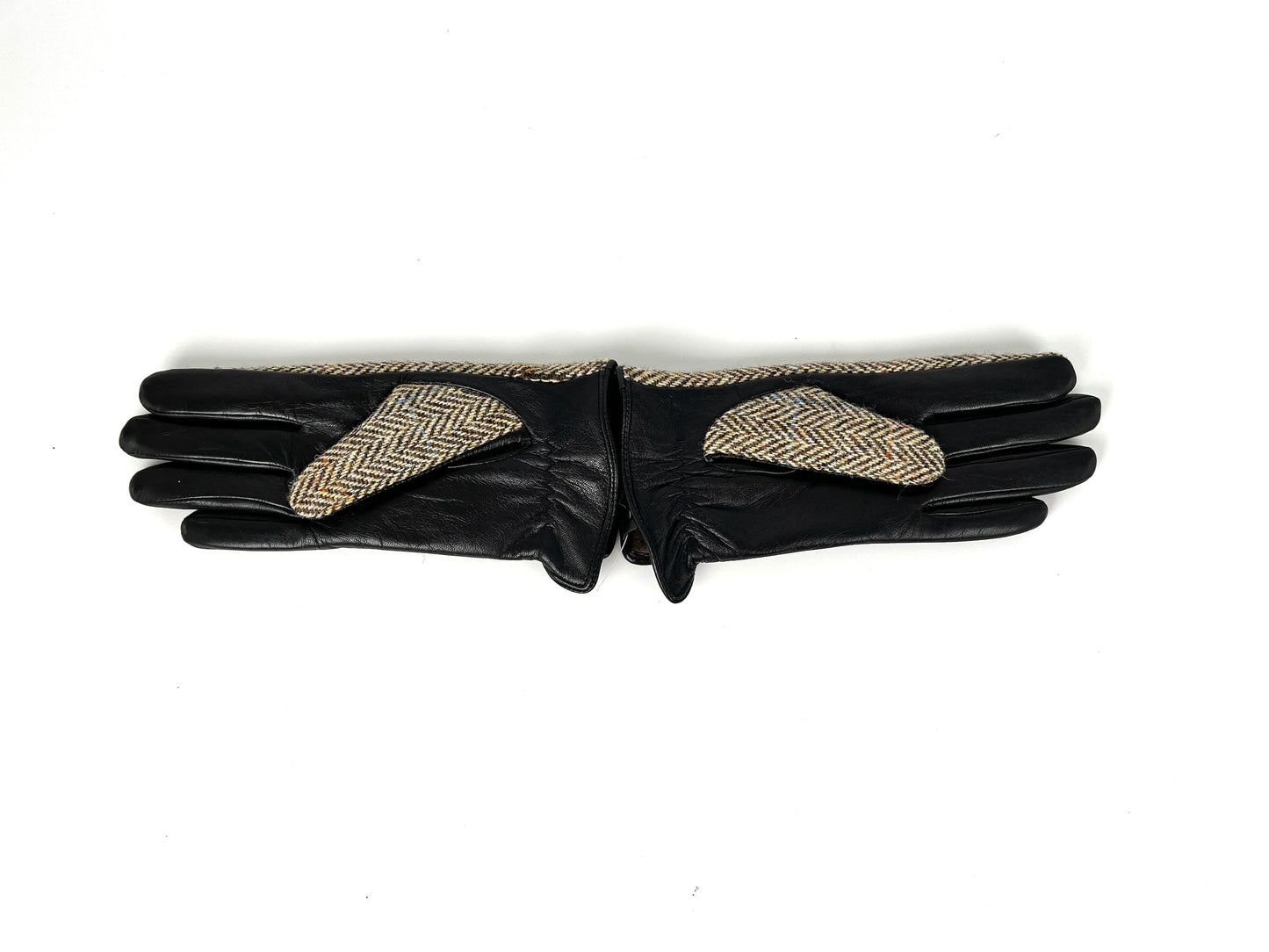 Chanel New Cc Wool Leather Black Beige Gloves M Bag
