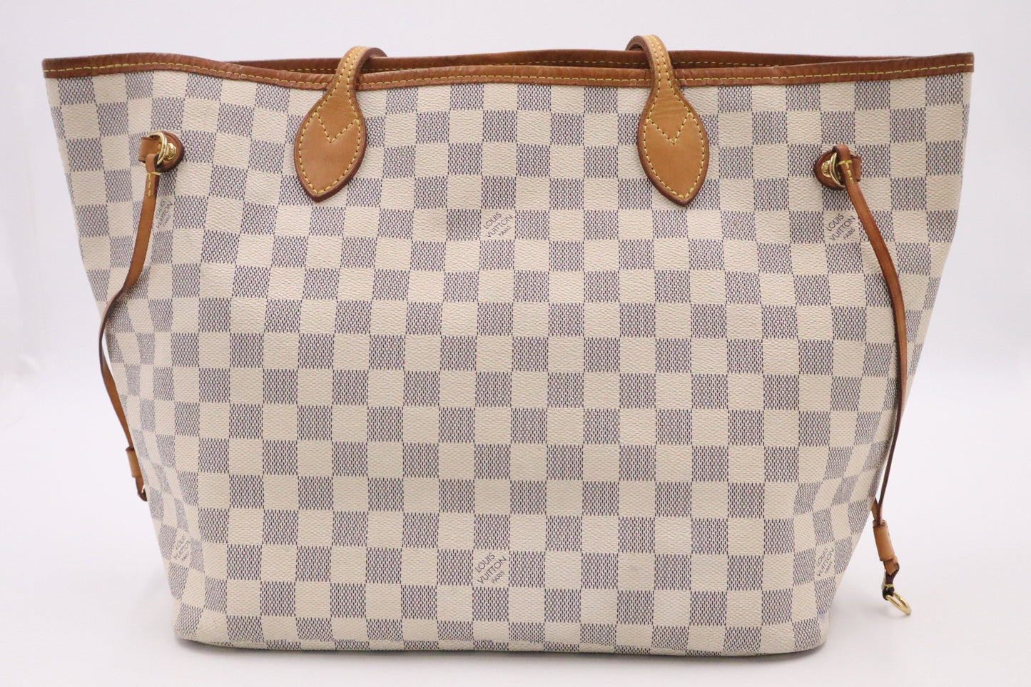 Louis Vuitton Neverfull MM Azur Damier Canvas Tote Bag Azur Canvas