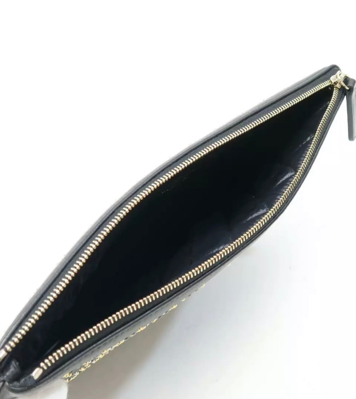 Chanel O Quilted Lambskin Clutch Bag