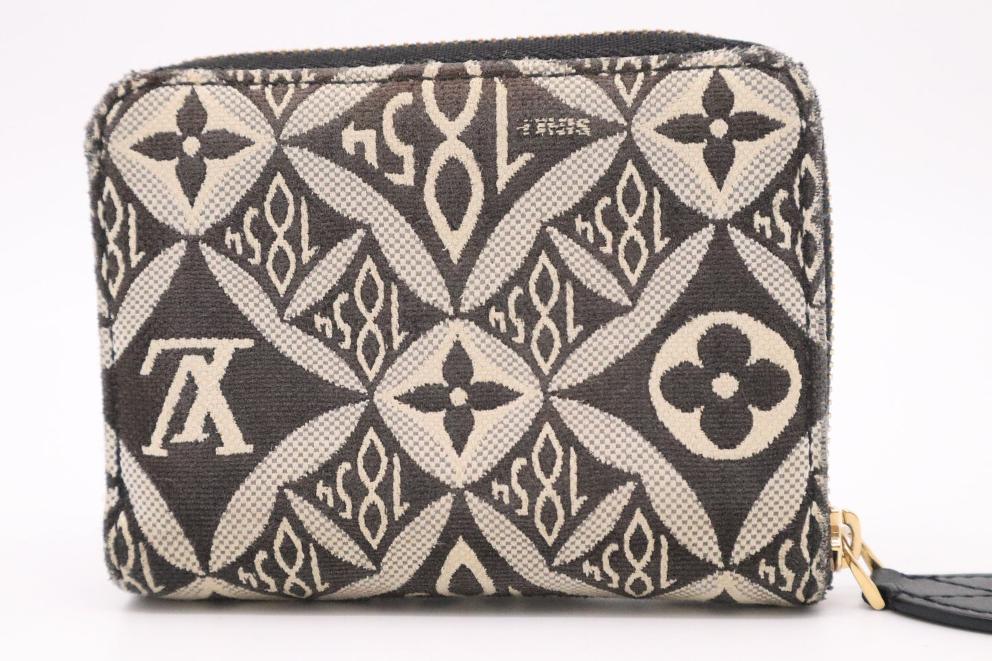 Louis Vuitton Compact Zippy Since Jacquard Canvas Black Handbag