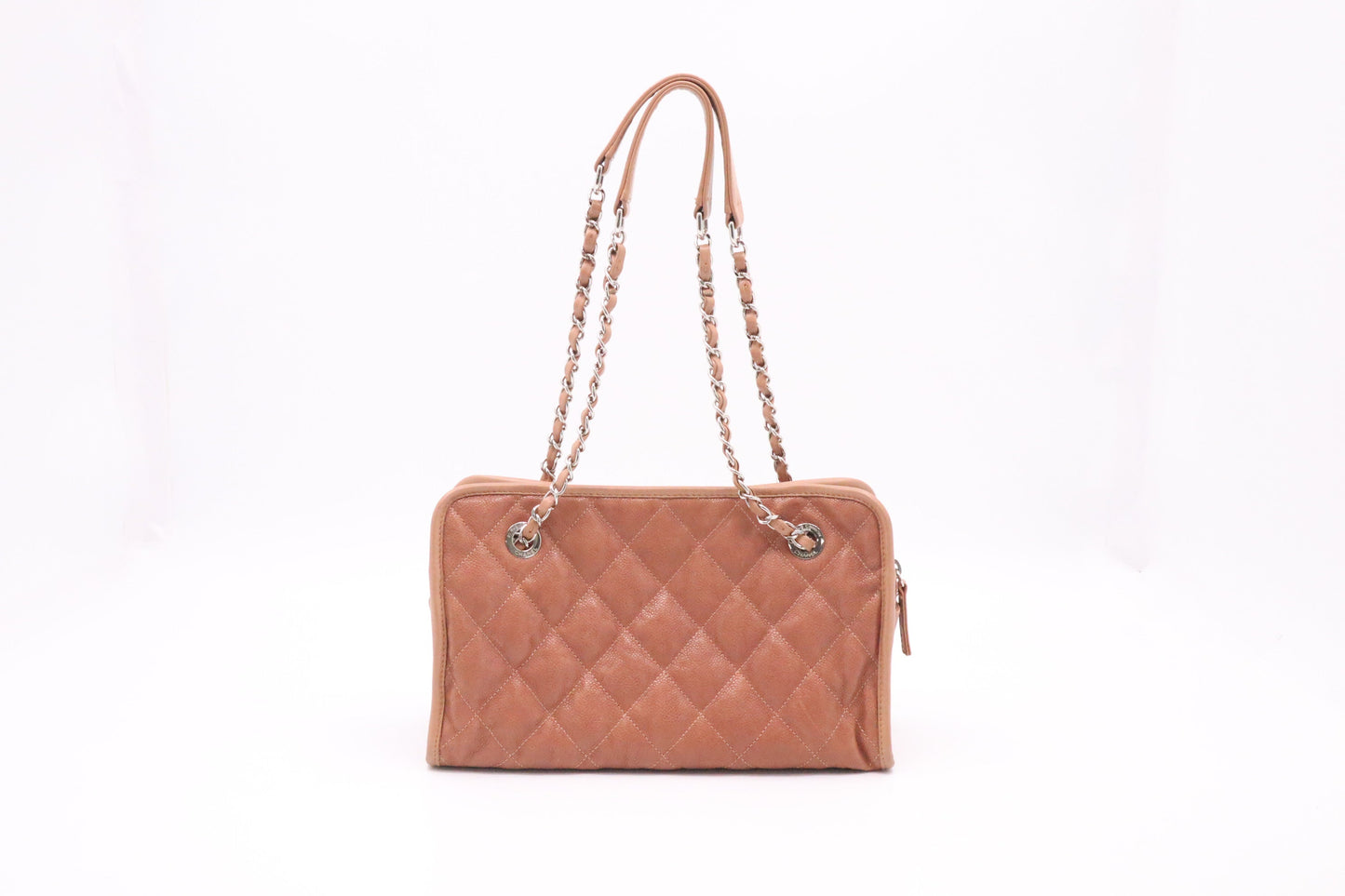 Chanel French Riviera Caviar Matelassé Brown Leather Shoulder Bag