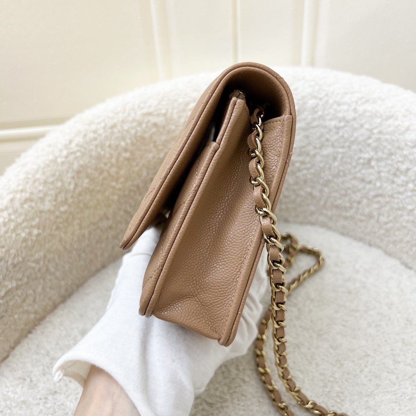 Chanel Classic Wallet On Chain Woc In 23B Dark Beige Caviar And Lghw ( ) Bag