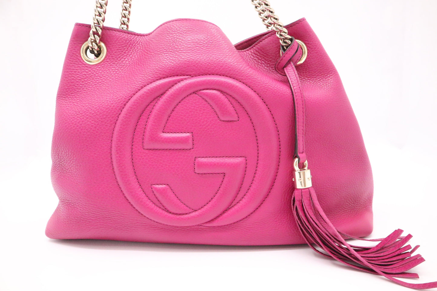 Gucci Soho Leather Pink Chain Shoulder Bag