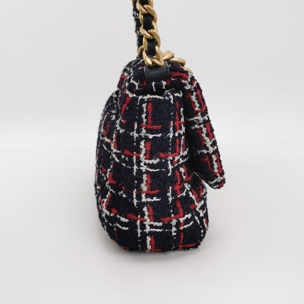 Chanel 19 Tricolor Checkered Tweed Black Small Handbag