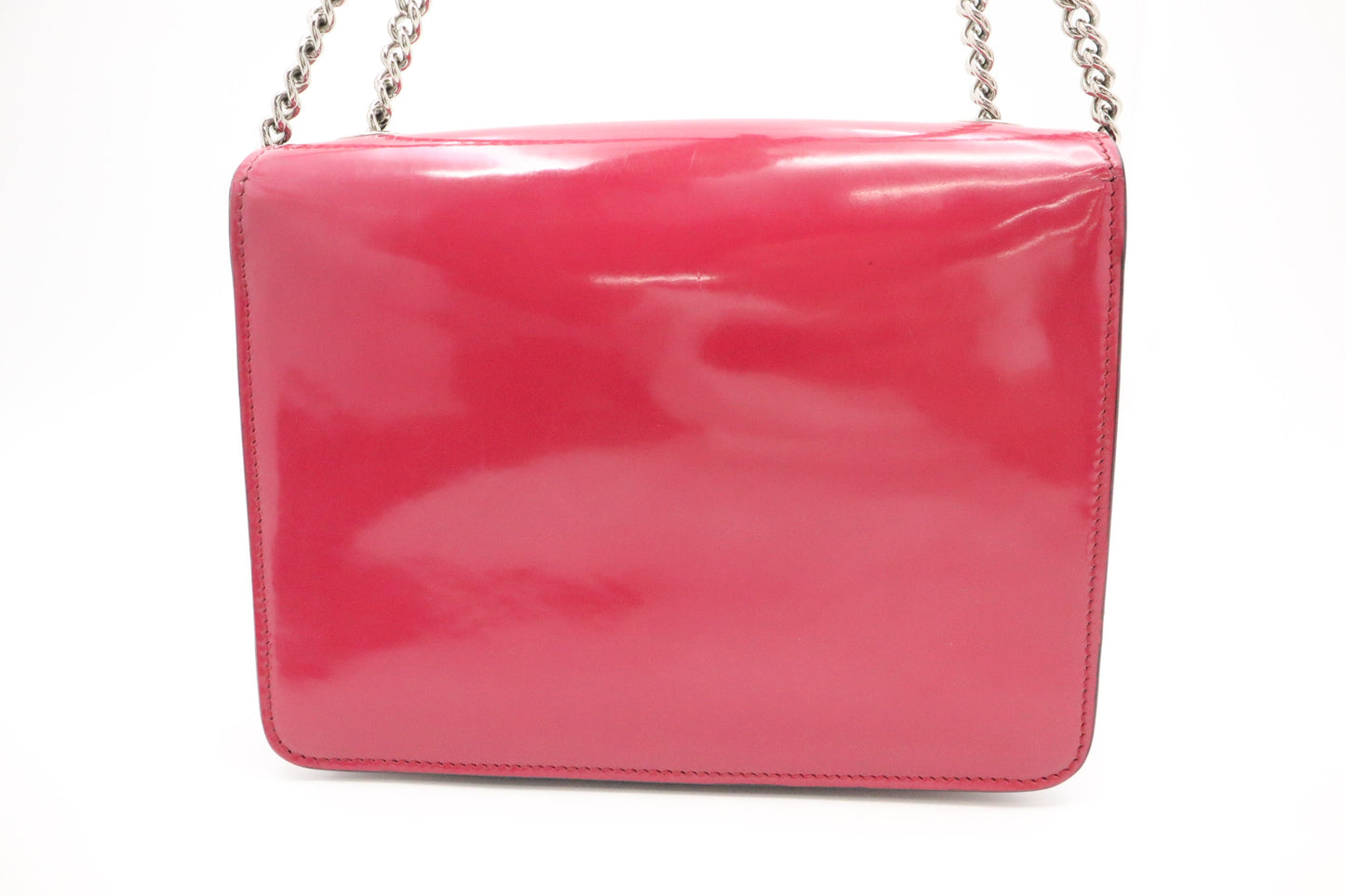 Gucci Petunia Leather Patent Pink Shoulder Bag