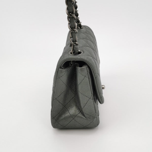 Chanel Classic Flap Square Grey Leather Handbag