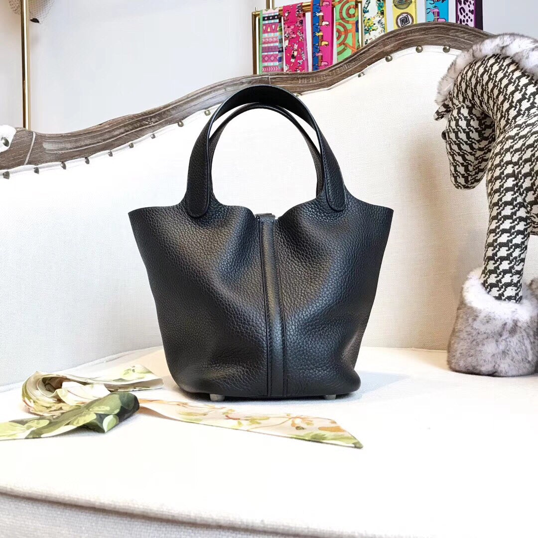 Top Quality Picotin Lock For Women Sitop Black Travel Bag