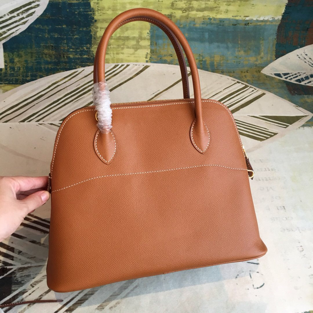 Top Quality Bolide Bag For Women Toned Brown Gold Travel Bag
