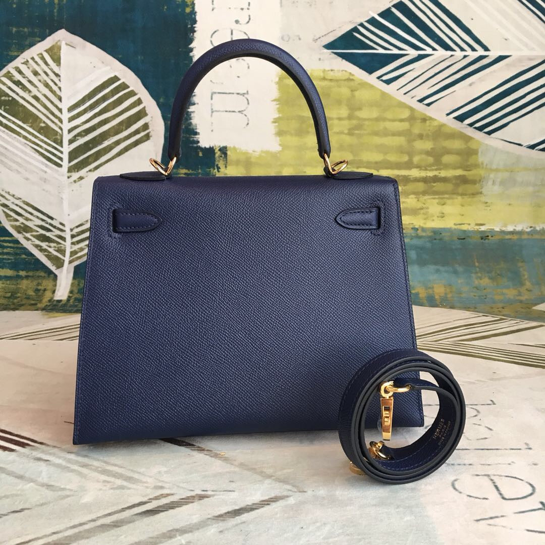 Top Quality Kelly Bleu Cherve Bag With Gold Shoulder Bag