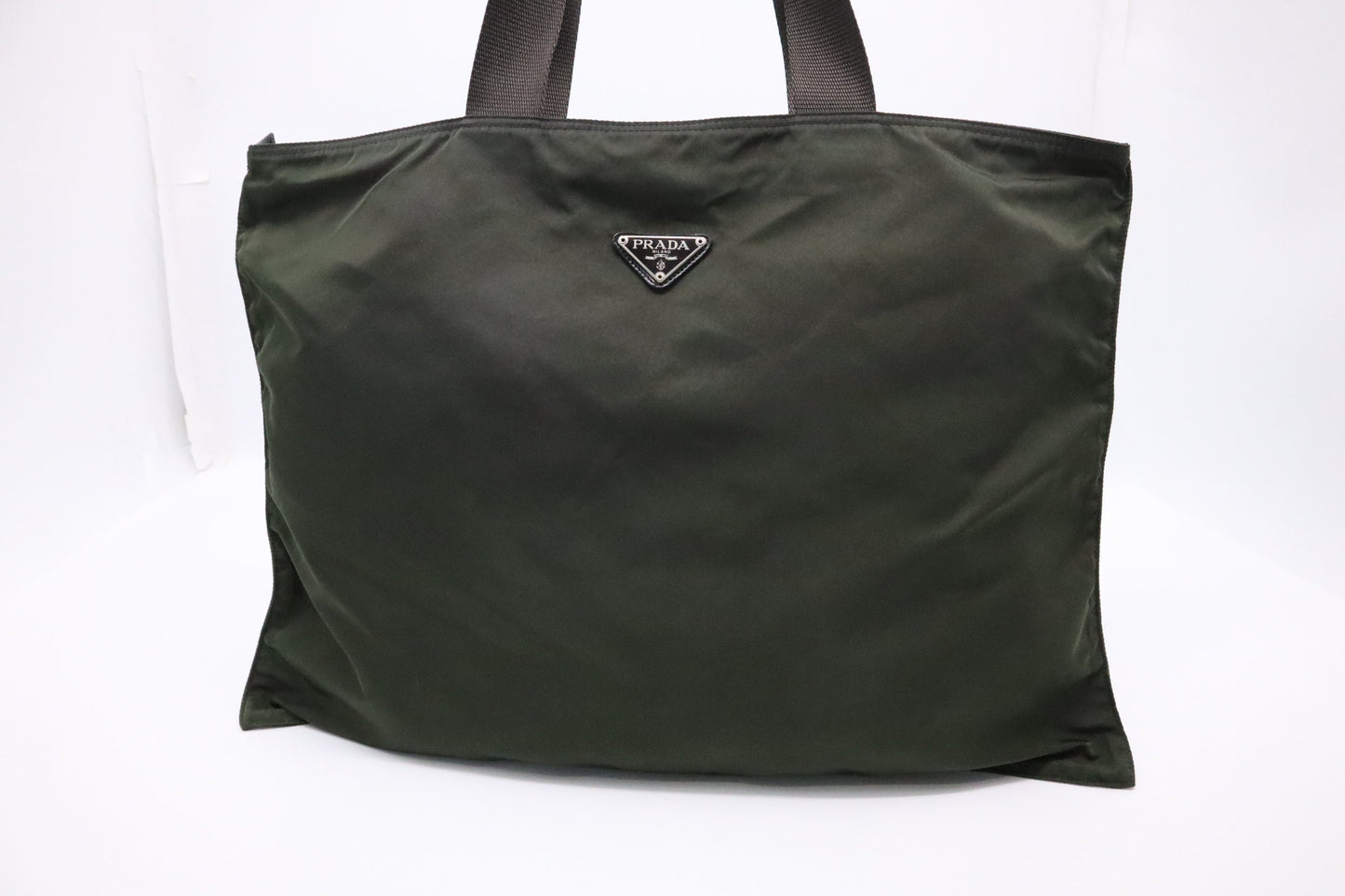 Prada Tote In Dark Handbag Nylon Green Tote Bag