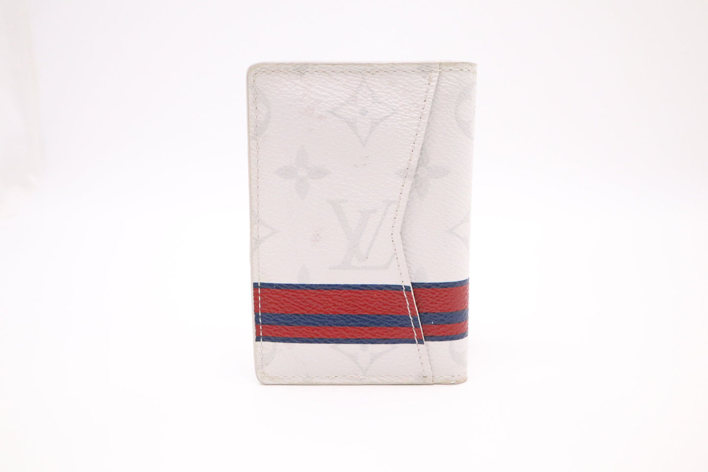 Louis Vuitton Card Monogram Canvas White Wallet Case
