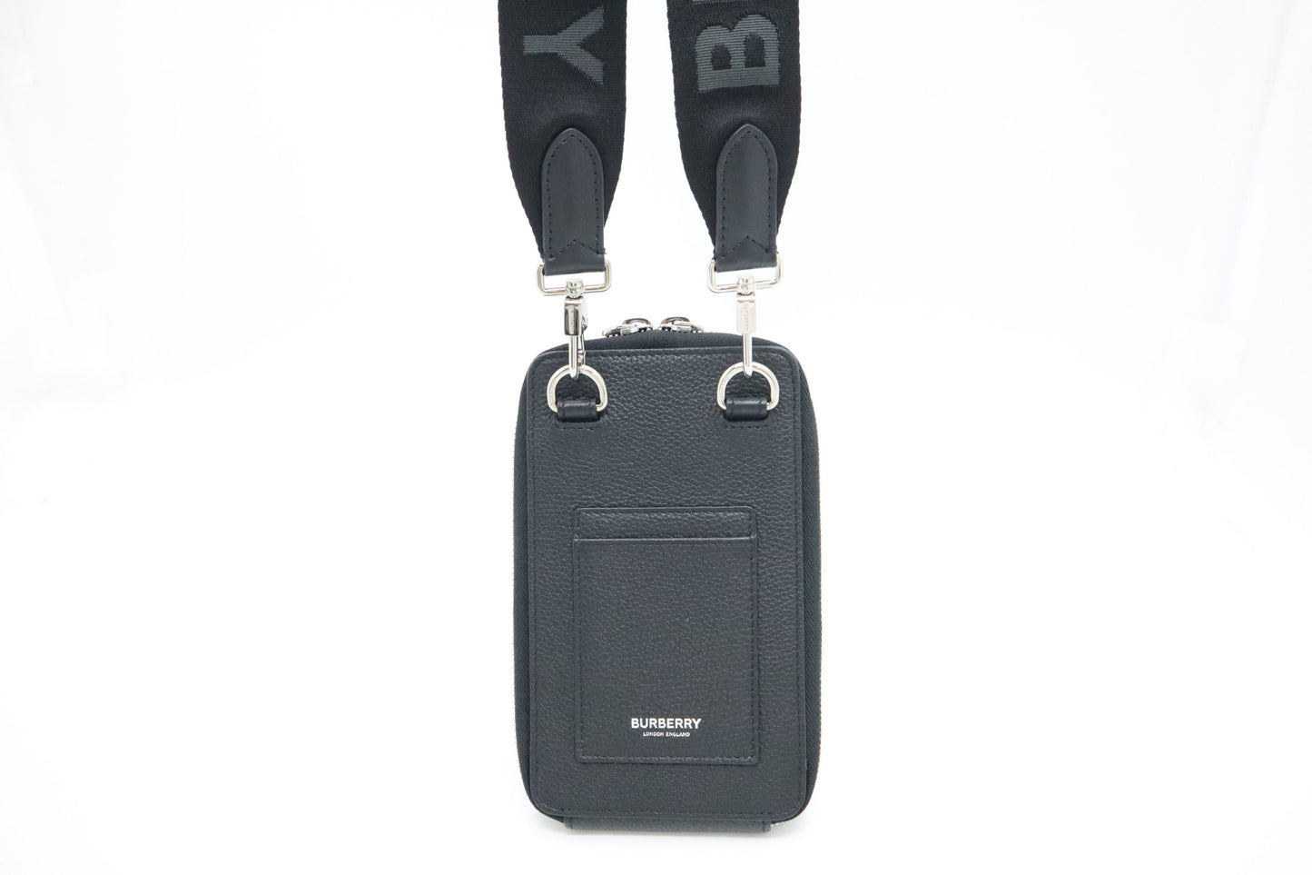 Burberry Phone Bag In Leather Black Travel Bag