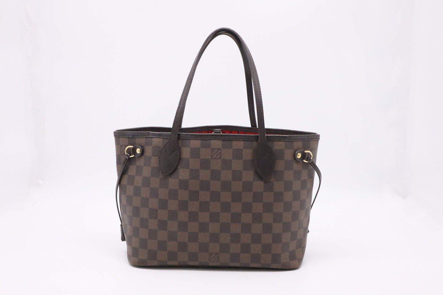 Louis Vuitton Neverfull PM Ebene Damier Canvas Tote Bag Ebene Canvas