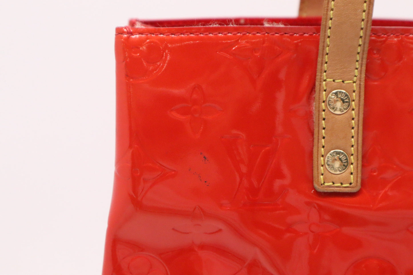 Louis Vuitton Reade Sunset Orange MM Leather Vernis Handbag