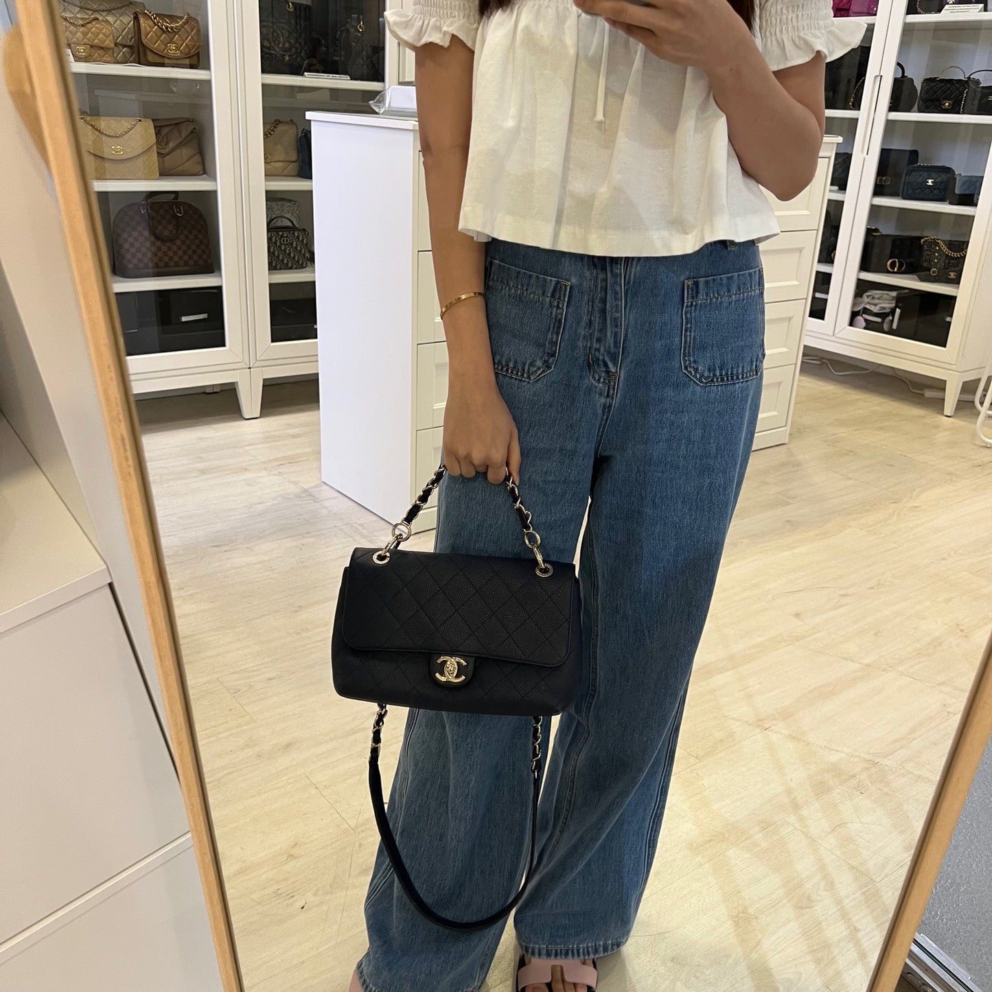 Chanel City Walk Flap In Navy Caviar Lghw ( ) Bag