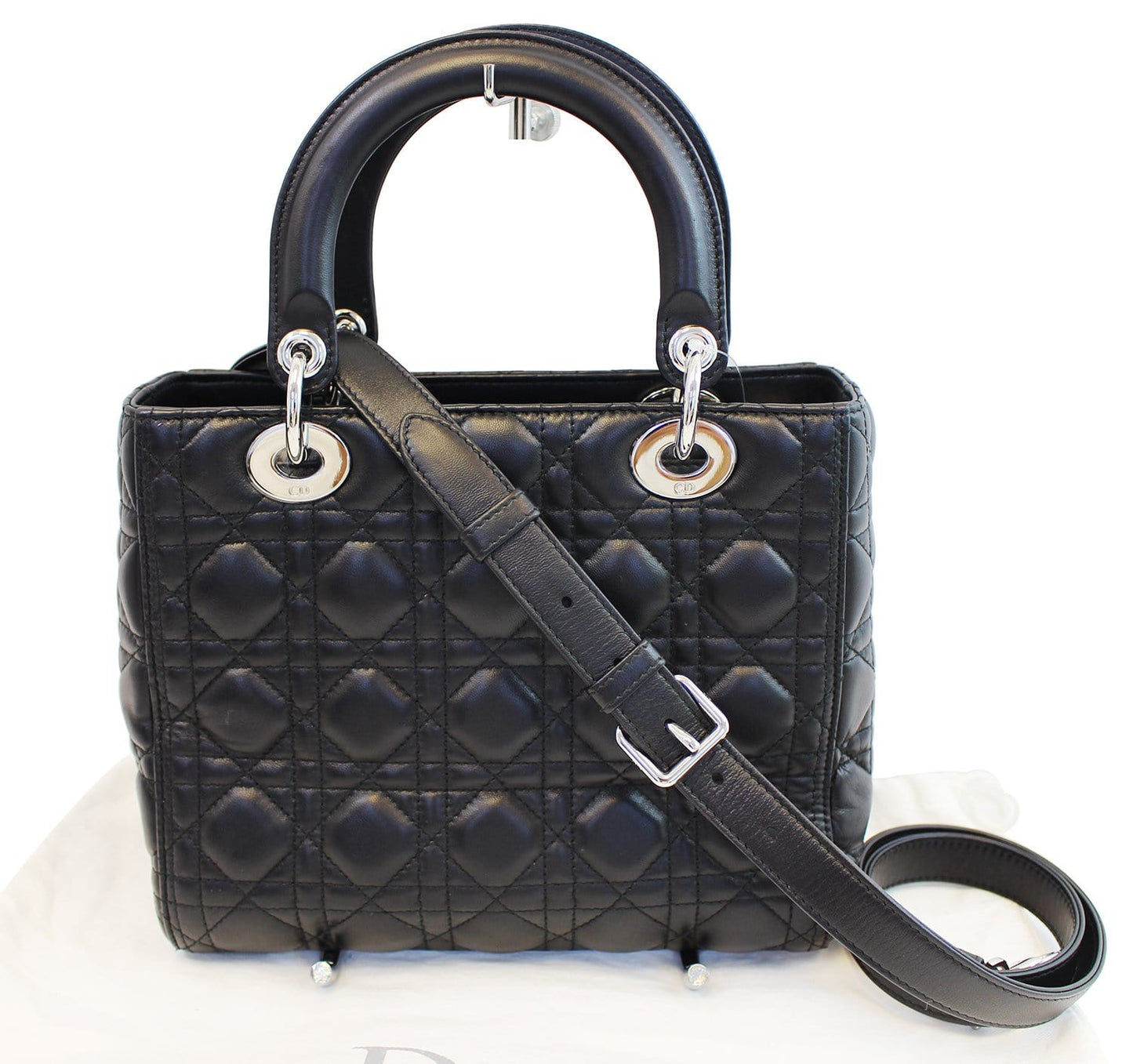 Dior Cannage Lady Bag Leather Lambskin Quilted Satchel Bag