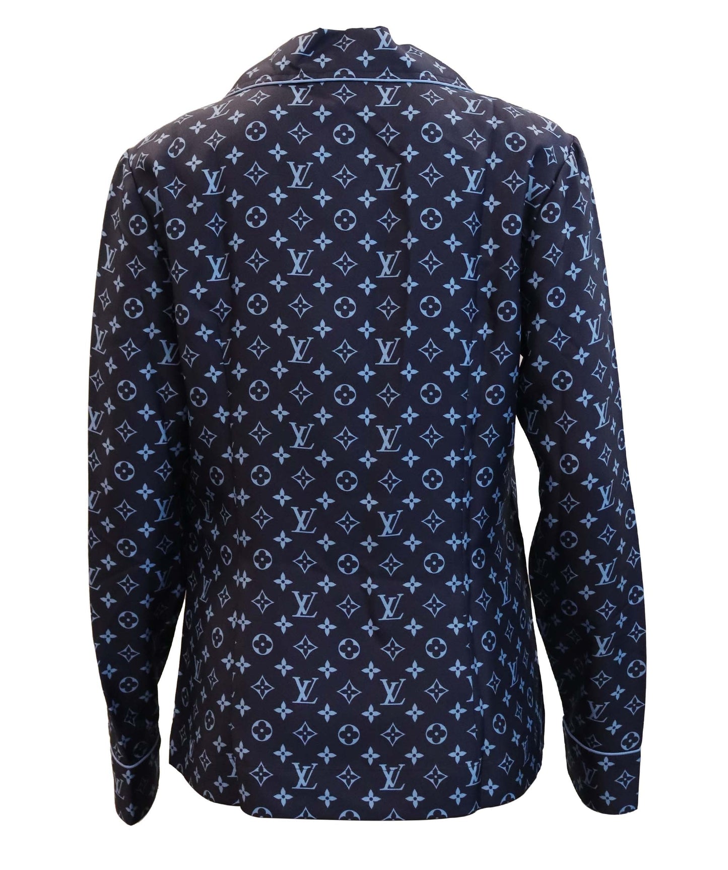 Louis Vuitton Silk Top 3-Pockets Blue Monogram Size 34 Fashion Accessory