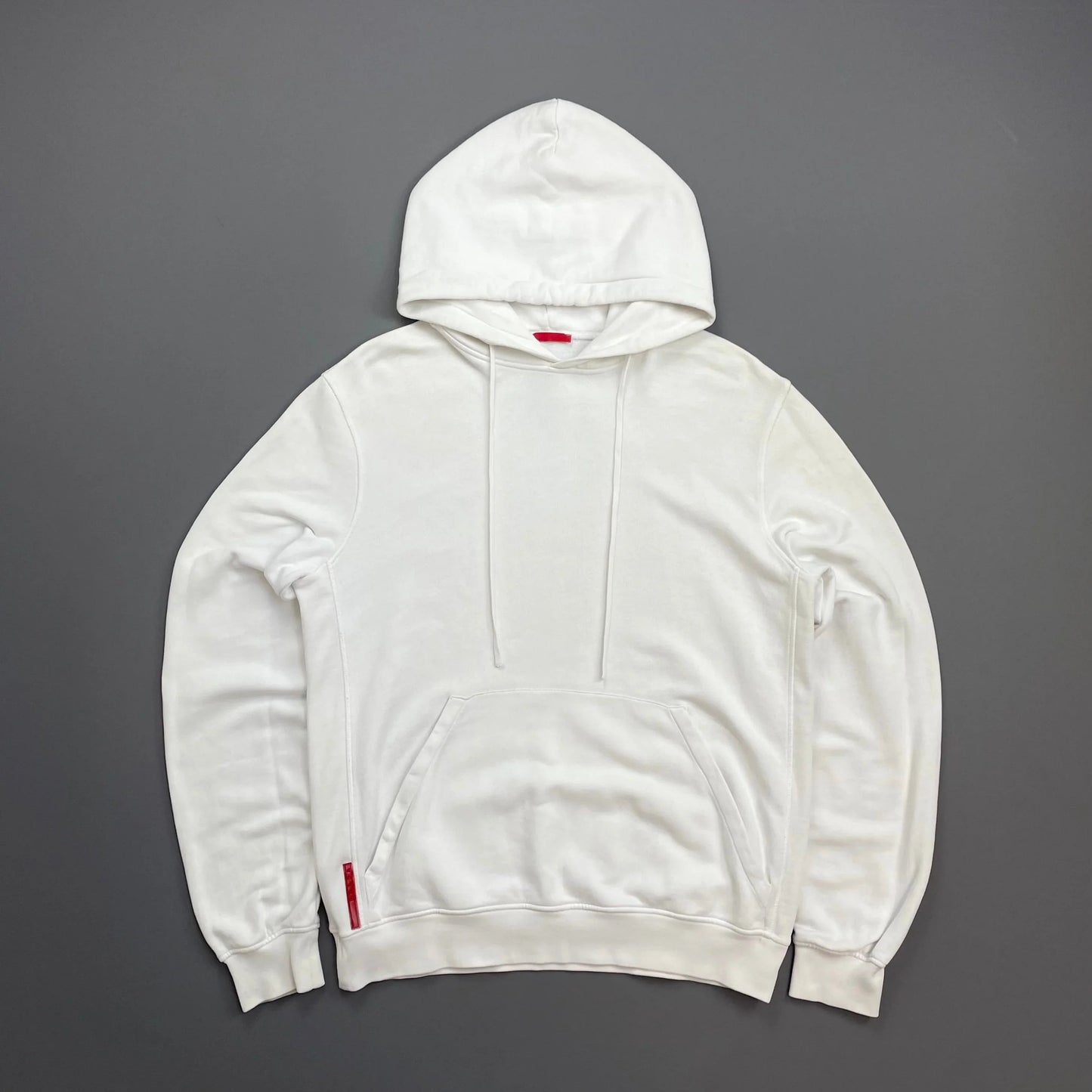 Prada Handbag Sport Cotton Pullover Drawstring Hoodie White
