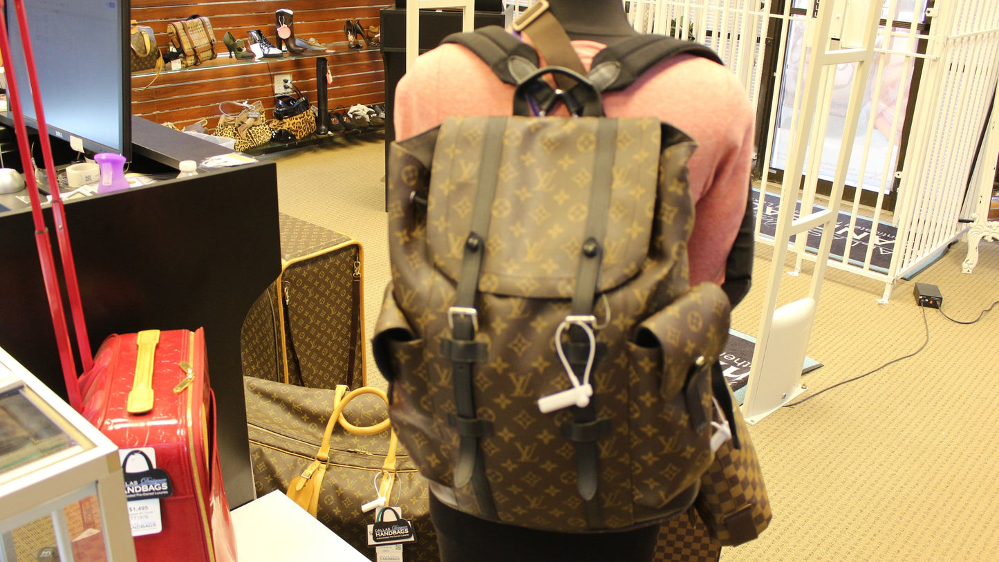 Louis Macassar Christopher Pm Backpack Bag Canvas Monogram