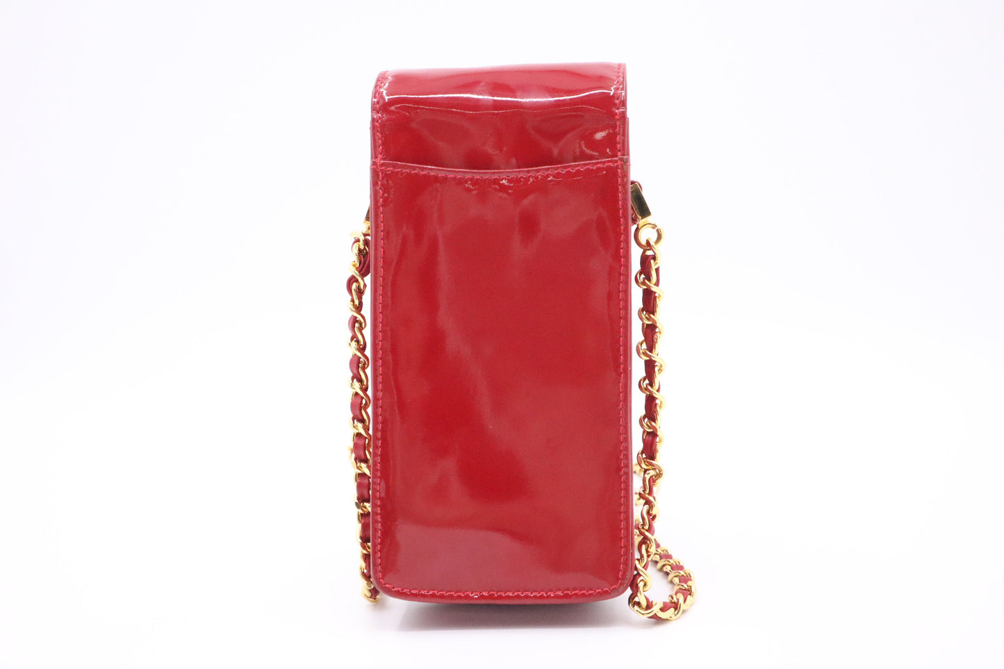 Chanel Phone Patent Red Leather Handbag