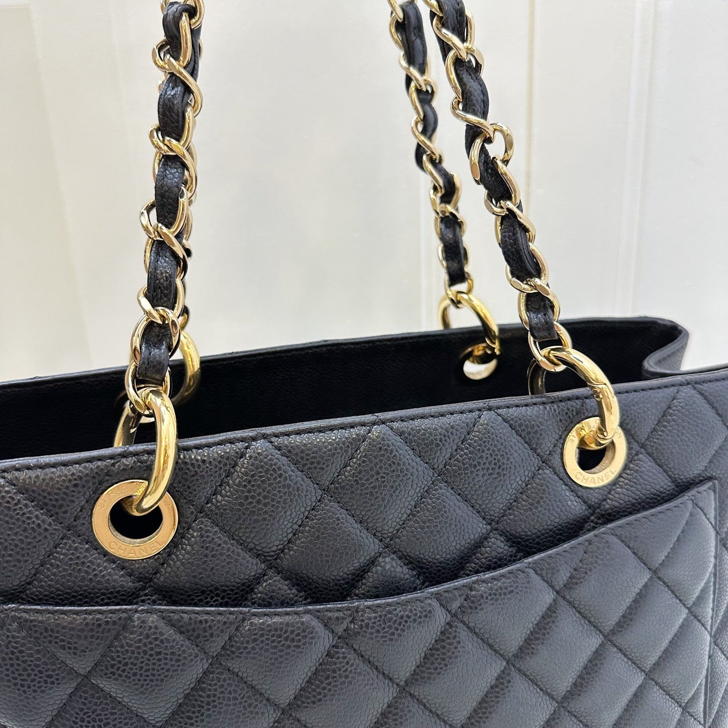 Chanel Grand Shopping Tote Gst in Black Caviar and Ghw