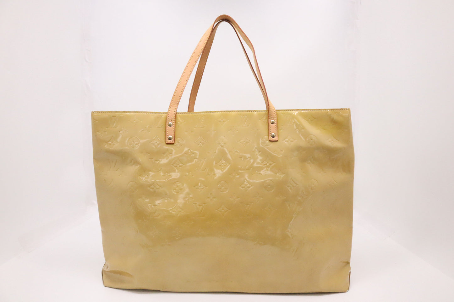 Louis Vuitton Reade Yellow Beige GM Leather Vernis Handbag