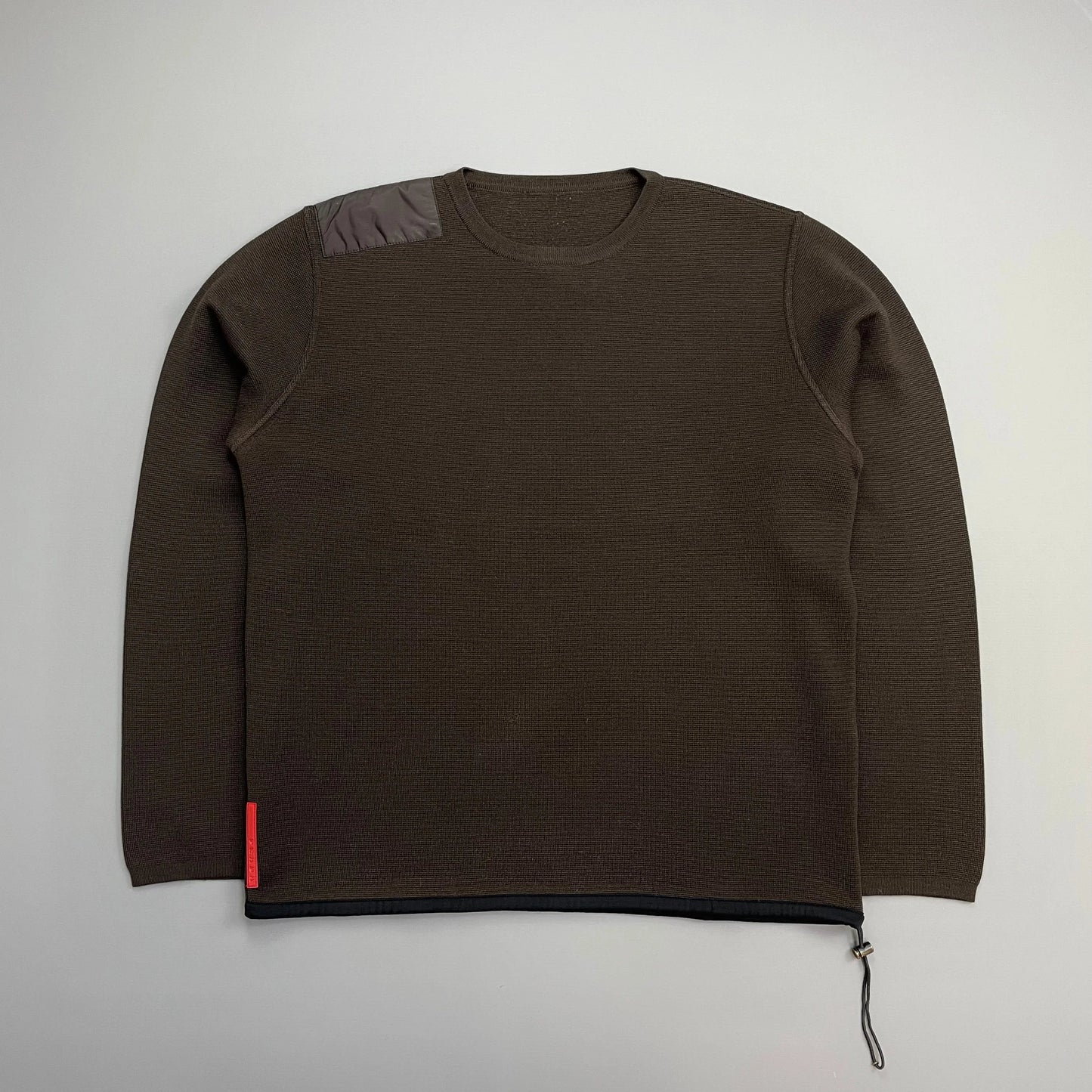 Prada Handbag Sport Khaki 00s Panel Technical Knit Crewneck Nylon