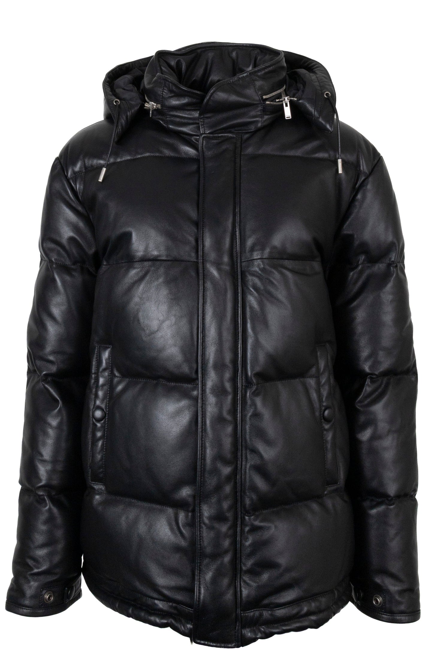 YSL Saint Laurent Hooded Jacket Leather Black Handbag