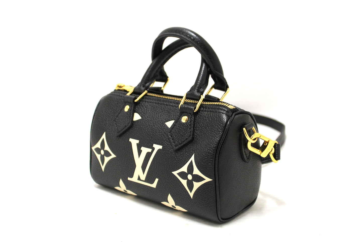 Louis Vuitton Monogram Black Empreinte Leather Nano Speedy Hand/Shoulder Bag