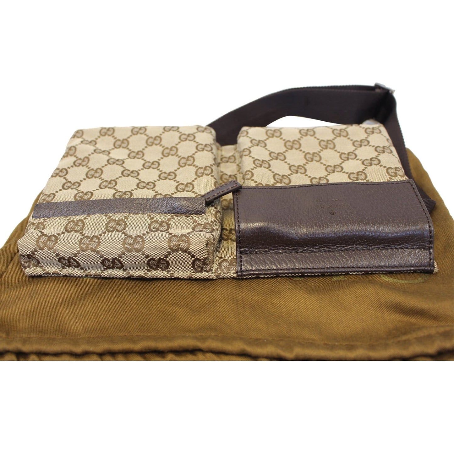 Gucci Waist Bum Bag Monogram Brown Crossbody Bag