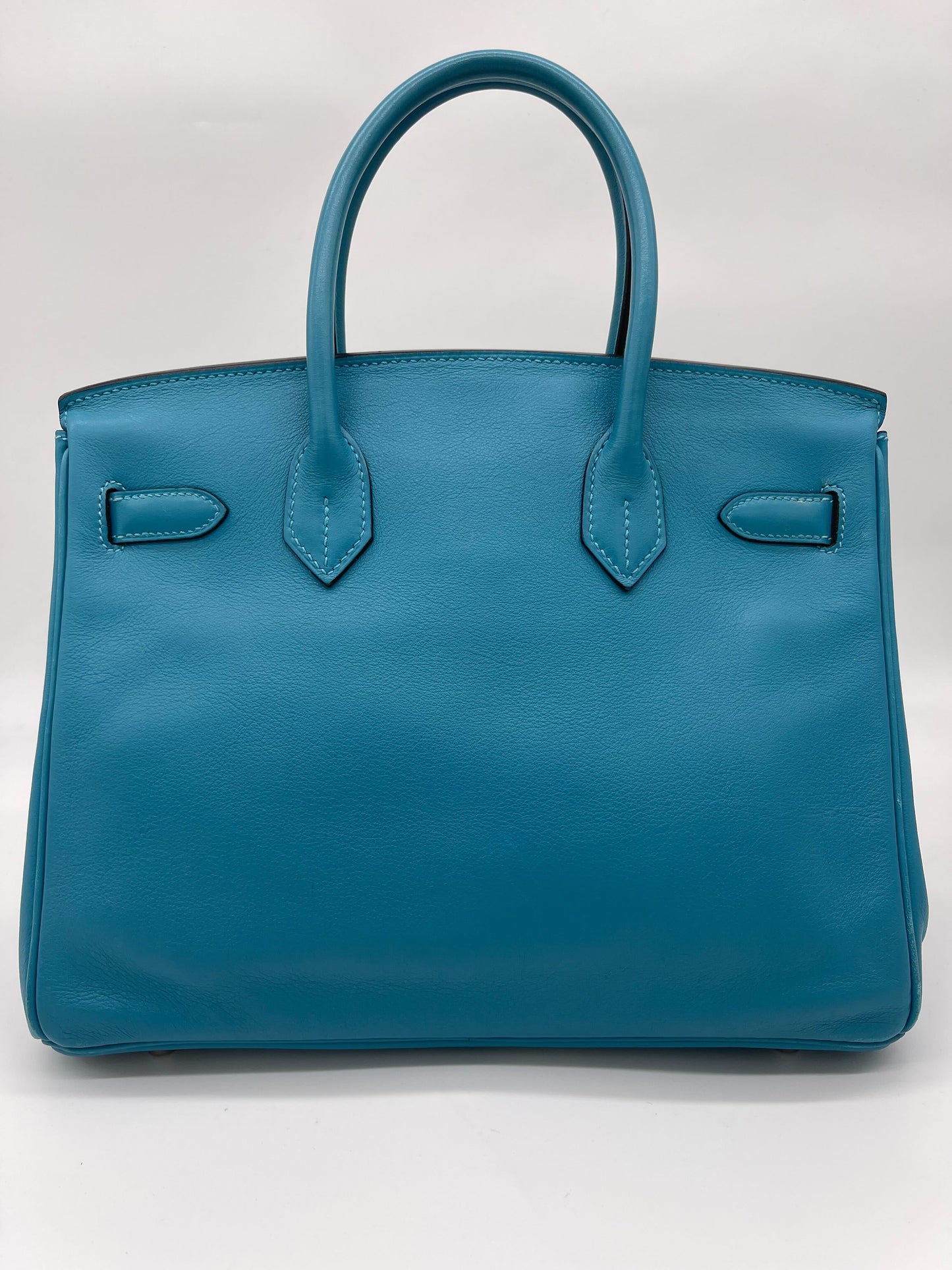 Gucci Hermes Birkin Bleu Jean Palladium Hardware Handbag Travel Bag