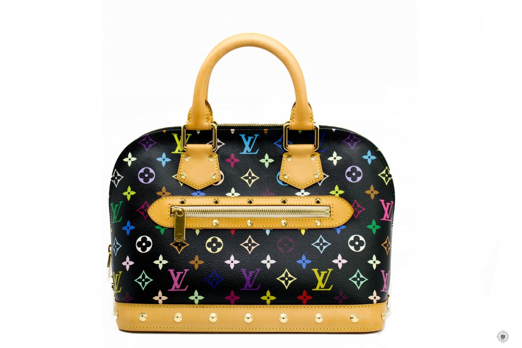 Louis Vuitton Black Monogram Multicolor Alma Black Monogram Multicolor Canvas PM Tote Bag Ghw
