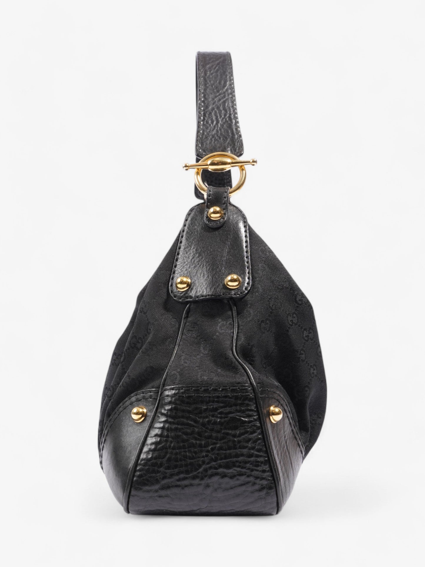 Gucci Jockey Hobo Supreme Canvas Black Shoulder Bag