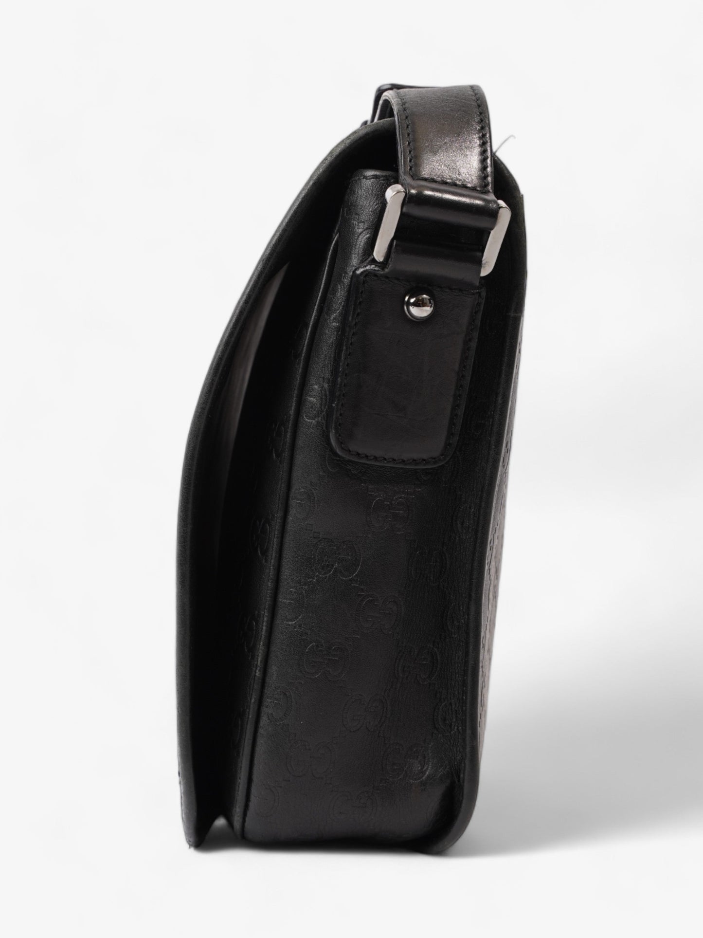 Gucci Messenger Leather Black Travel Bag