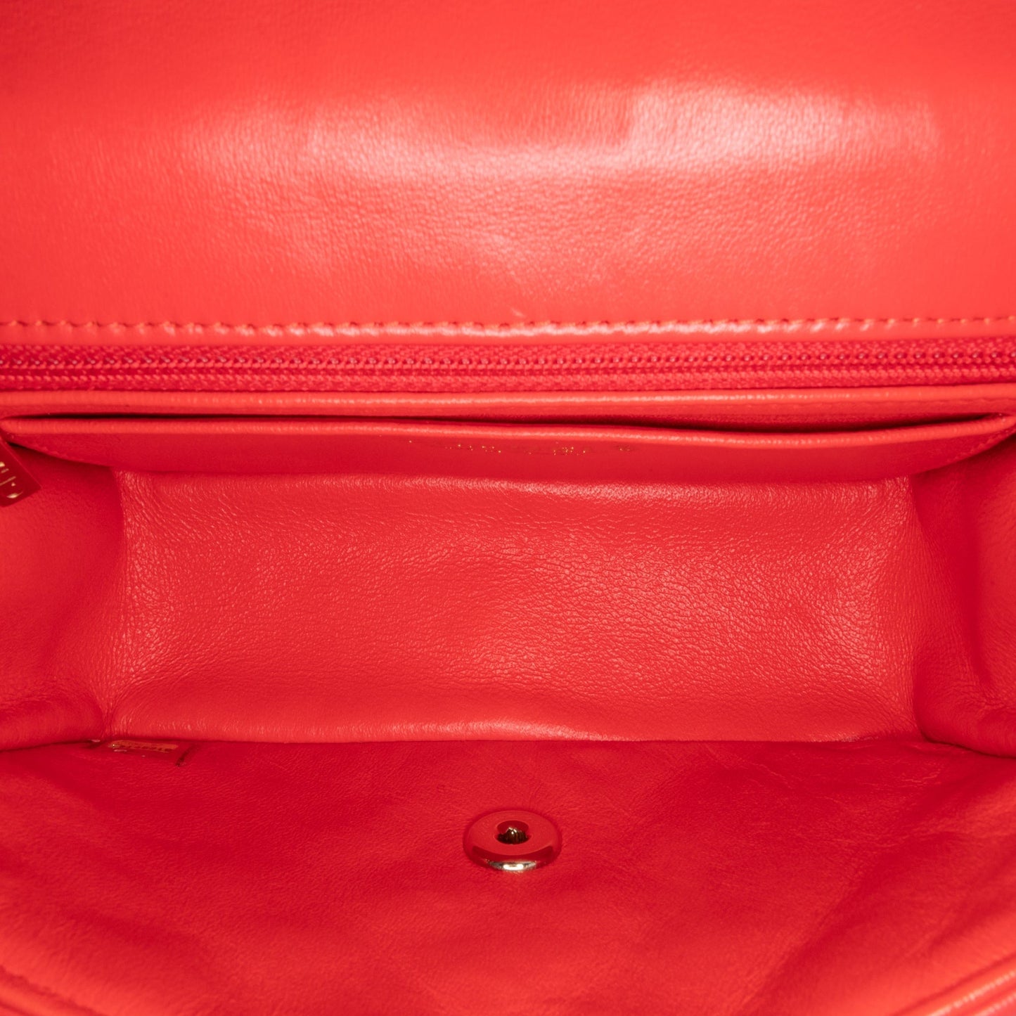 Red Chanel Mini Rectangular Classic Lambskin Single Flap Crossbody Bag