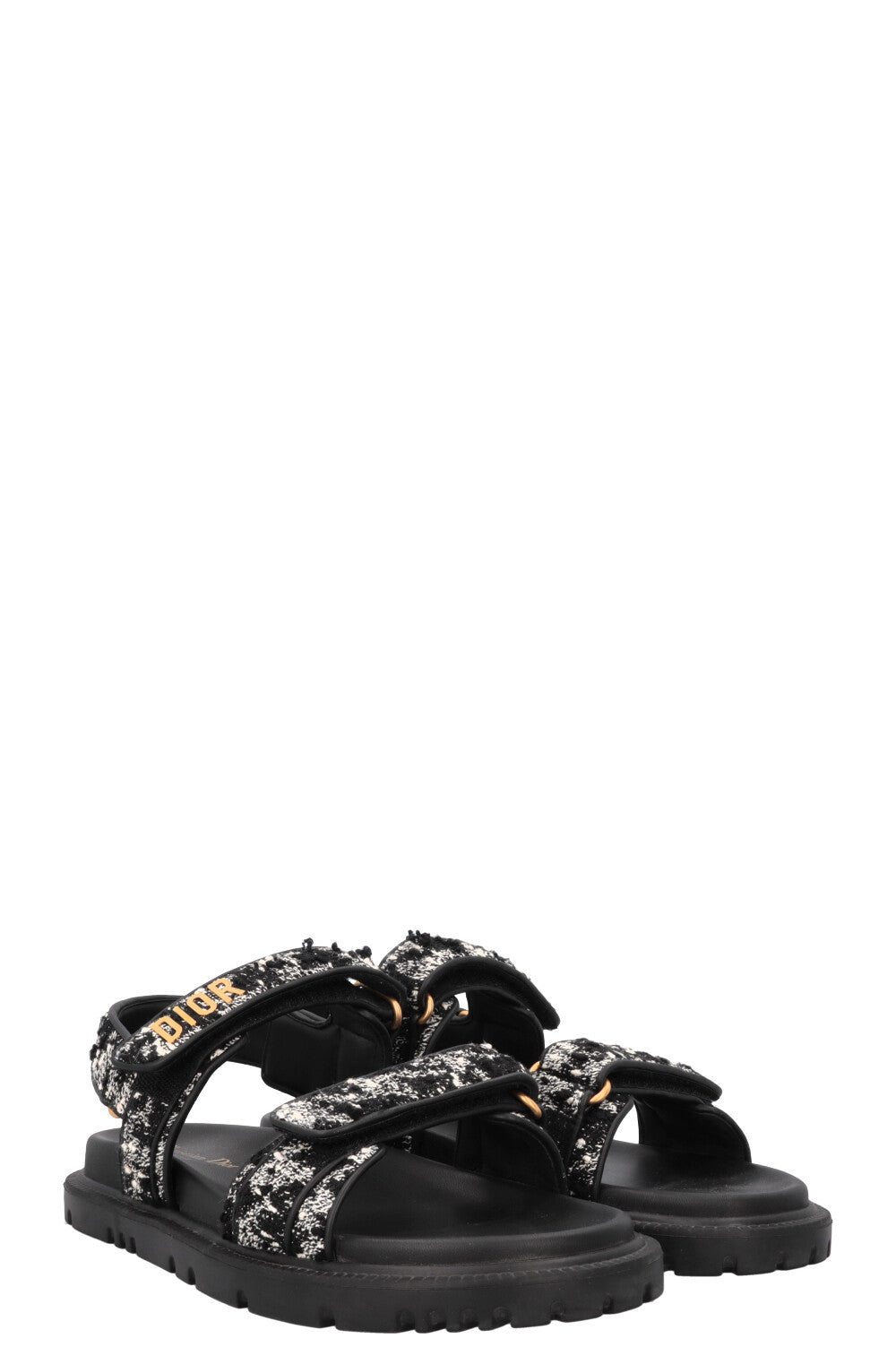 Dior Handbag act Tweed Sandals Black Shoes
