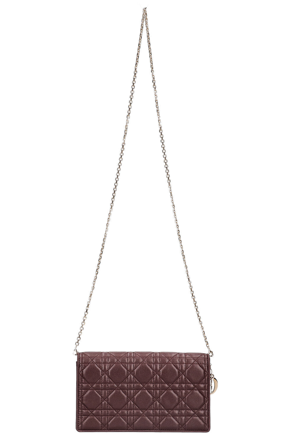 Dior Clutch Bag Lady Pouch Cannage Eggplant