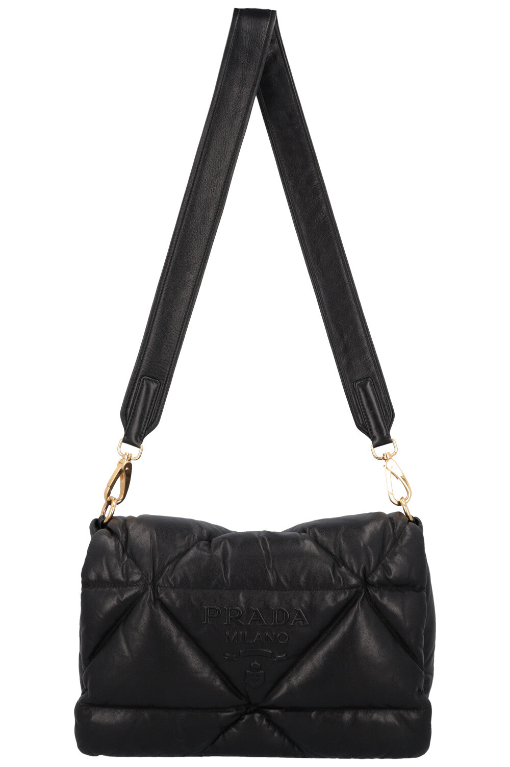 Prada Crossbody Bag Leather Quilted Black