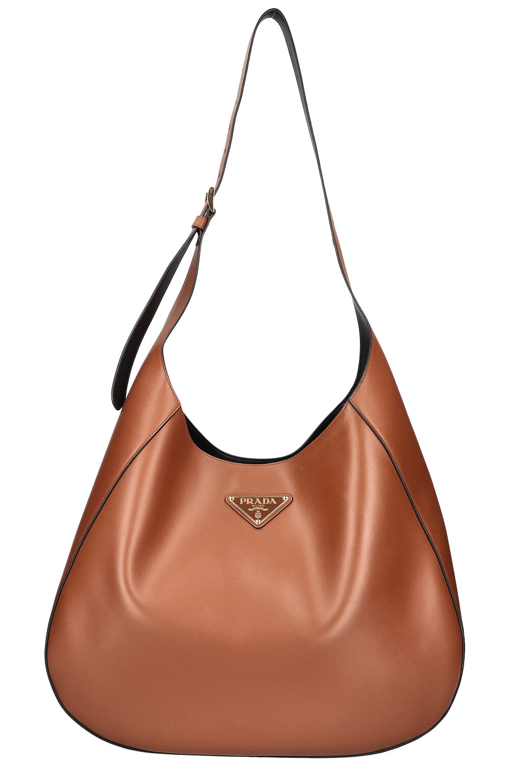 Prada Hobo Bag Brown Large Logo
