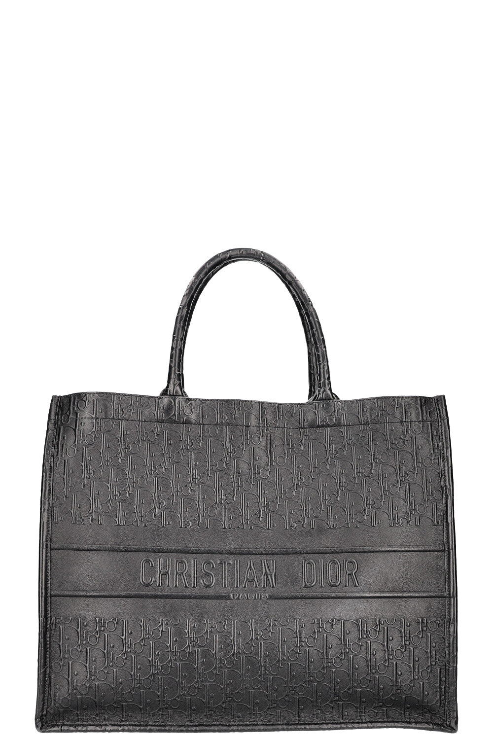 Dior Tote Bag Book Tote Leather Black Large