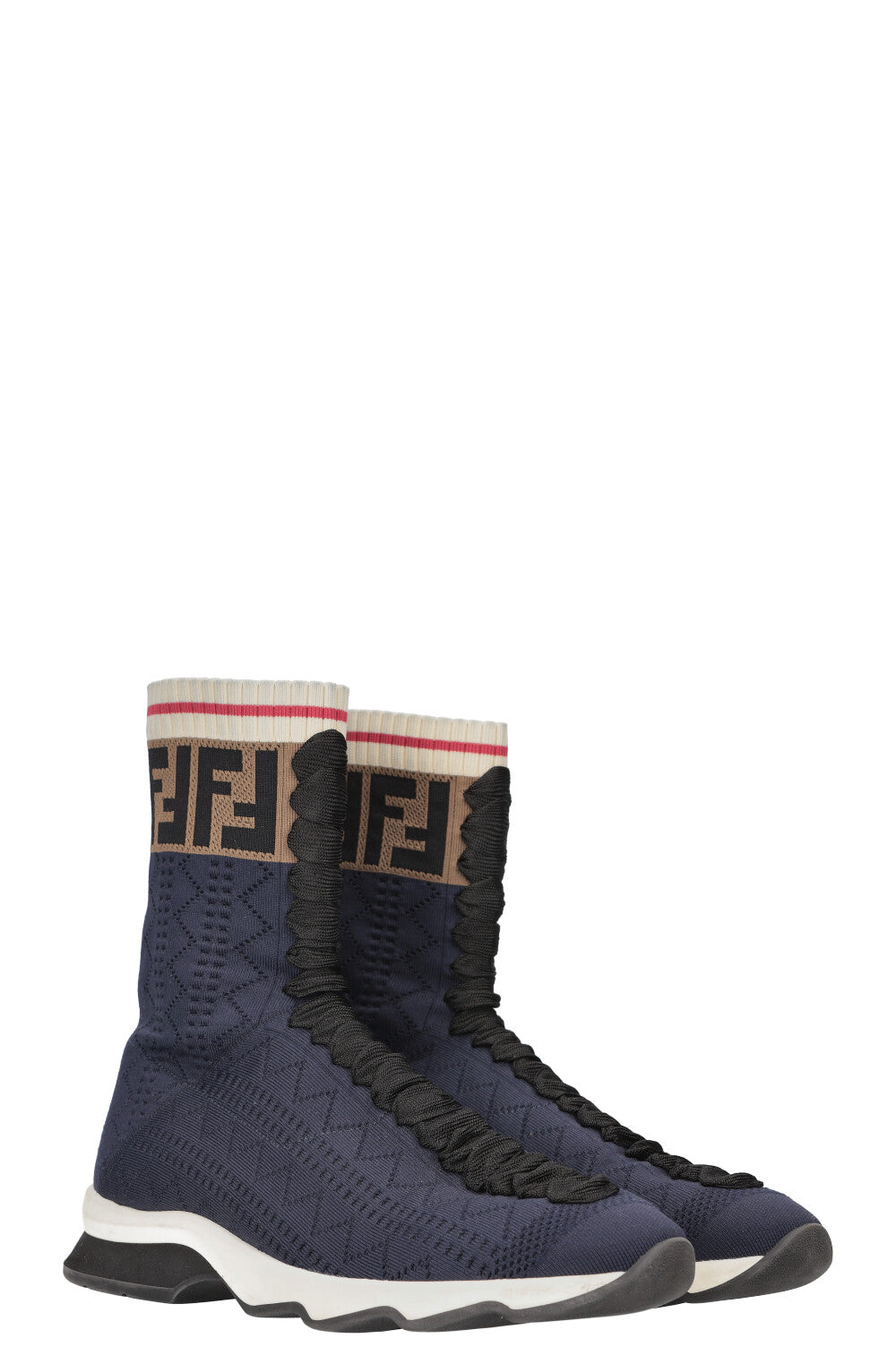 Fendi Sock Sneakers Blue Logo Shoes