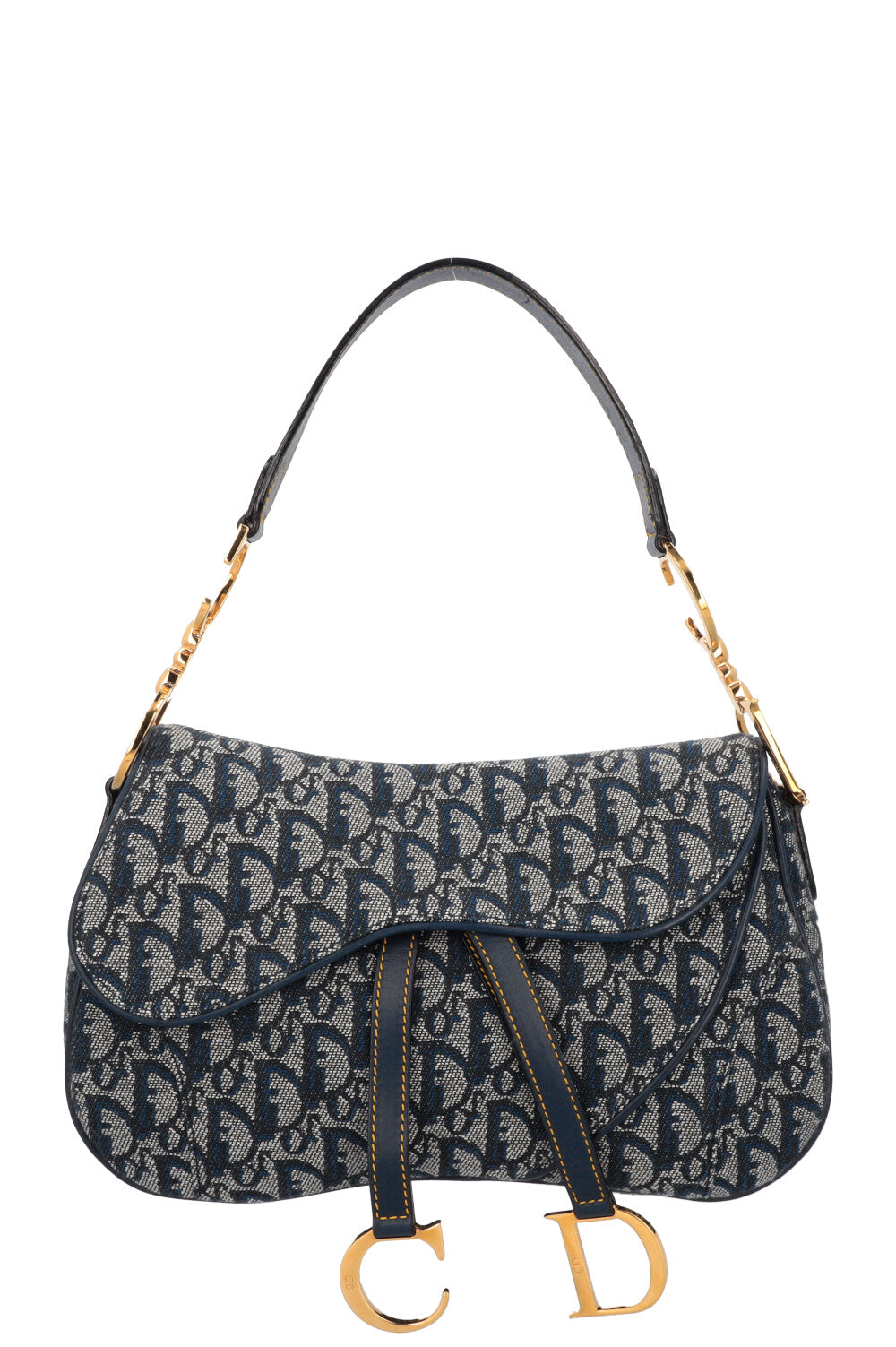 Dior Double Saddle Bag Oblique Blue Handbag