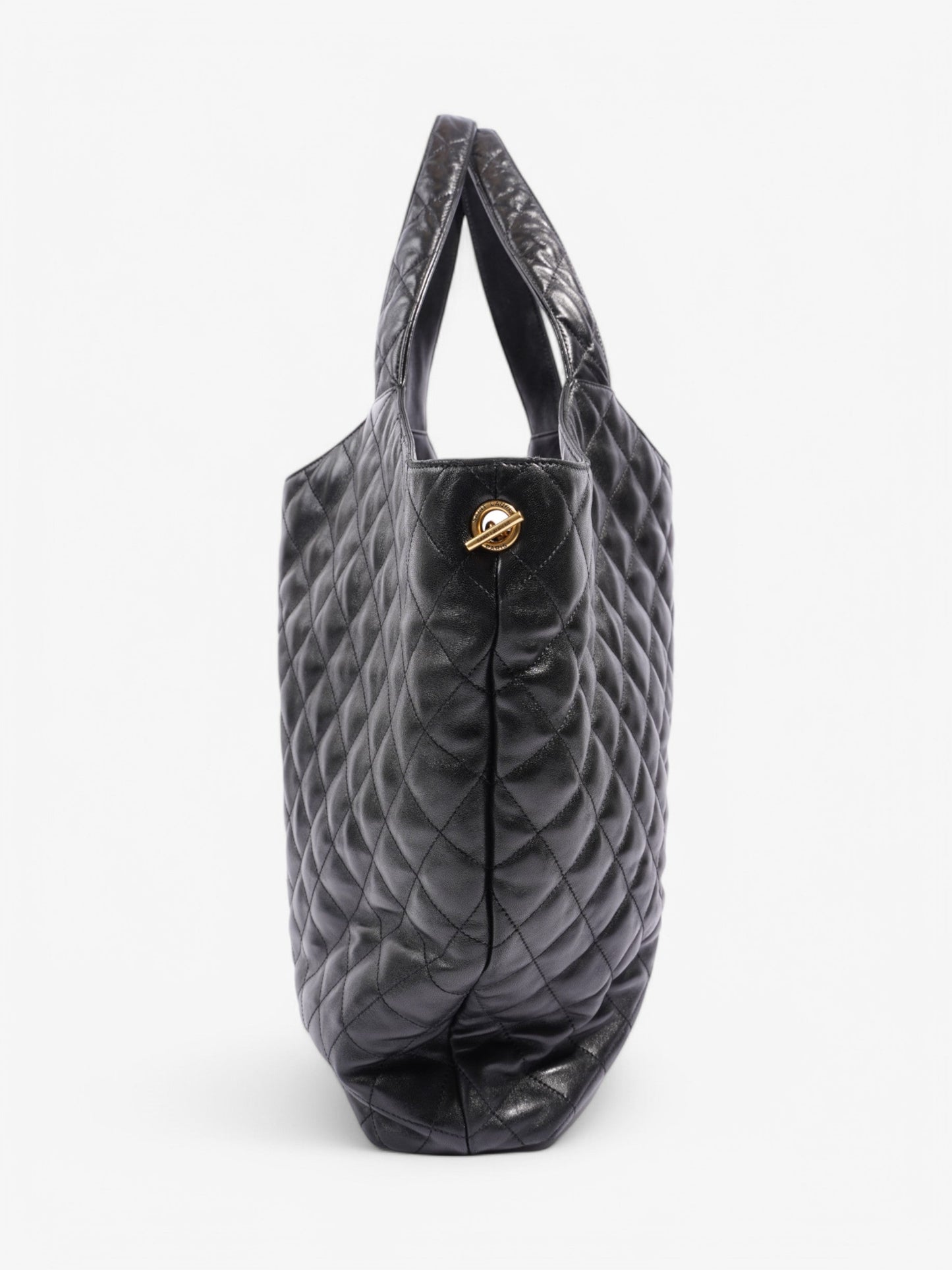 YSL Saint Laurent Icare Shopping Bag Leather Lambskin Black Tote Bag