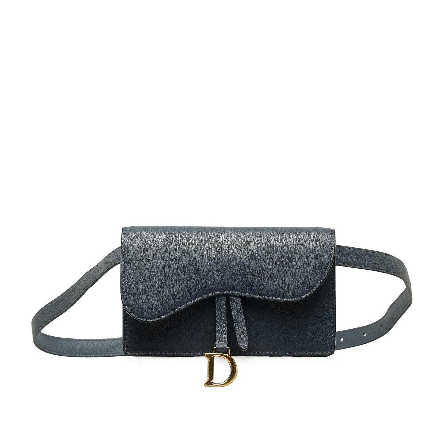 Dior Handbag Saddle Belt Bag Leather Blue