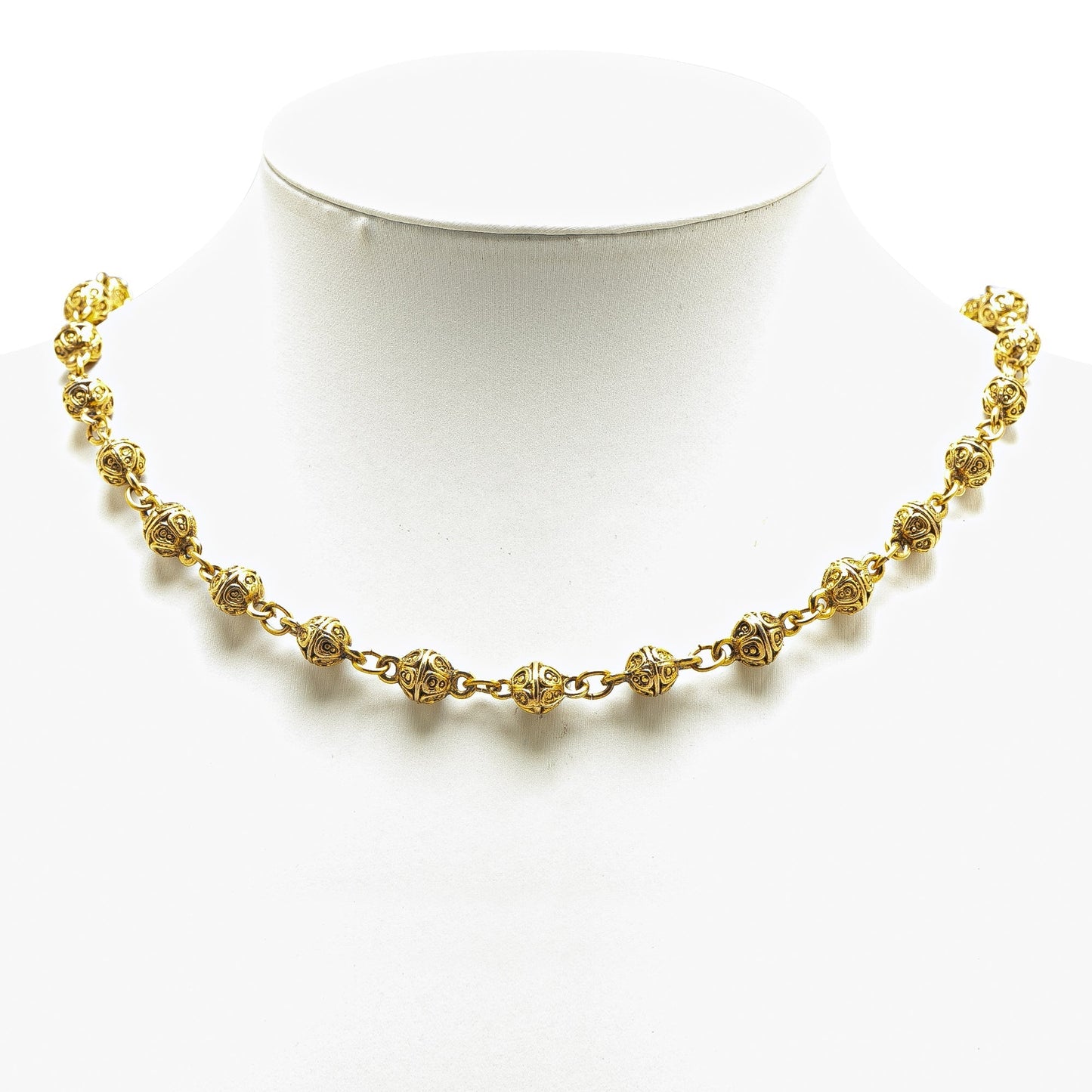 Gold Chanel Gold Plated Bead Strand Necklace