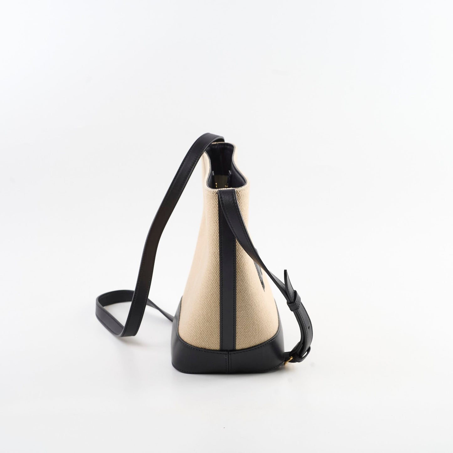 Luxury Triiomphe Calfskin Bucket Bag Canvas Black