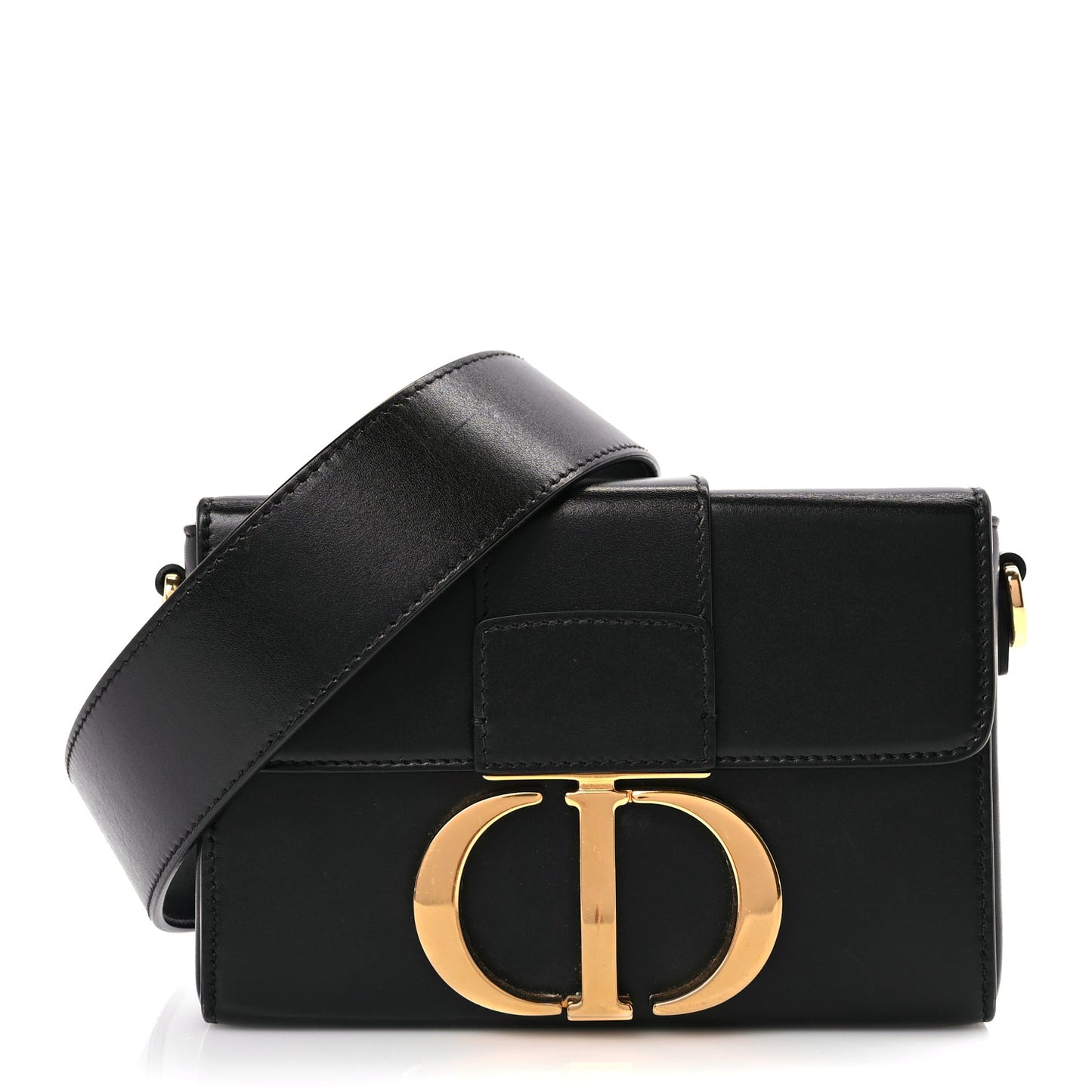 Dior Handbag Christian Smooth Calfskin 30 Montaigne Box Bag Leather Black Shoulder Bag